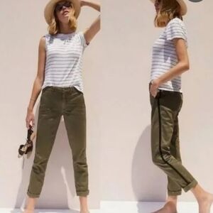 Anthropologie Chino Pants Straight Leg Velvet side stripe Relaxed Pants